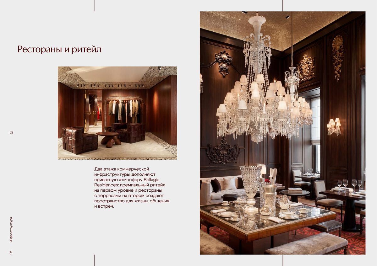 Рестораны и ритейл Bellagio Residences